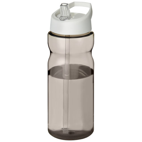 Bouteille de sport à couvercle 650ml personnalisée H2O Active® Base Charbon et Blanc